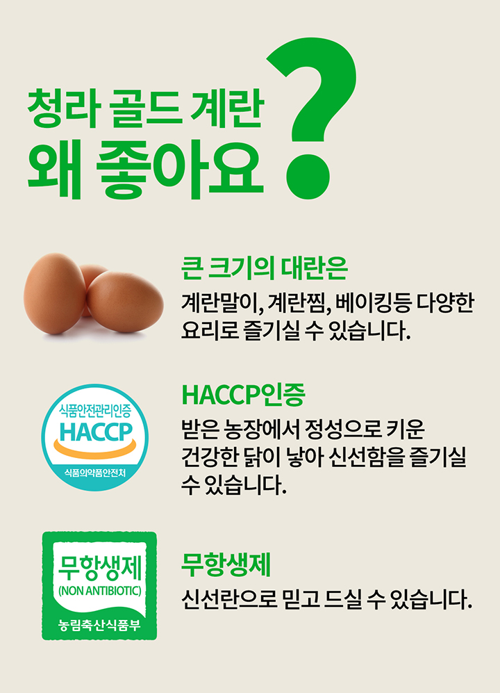 청라상회 무항생제 대란 신선계란 당일출고 산지직송 HACCP 60구, 90구 상세 이미지 4