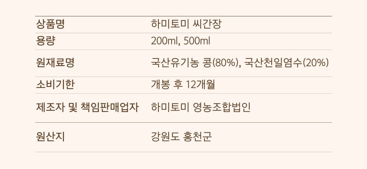 12년 숙성 하미토미 씨간장 500ml 상세 이미지 6
