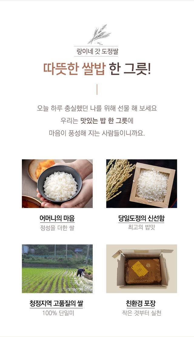 25년 고시히카리 햅쌀 랑이네갓도정쌀 100g 7개입 / 소포장 선물 캠핑용 당일도정 특등급 상세 이미지 3